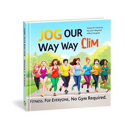 An inspiring book cover design for 'Jog Your Way Slim: Fitness for Everyone, No Gym Required'