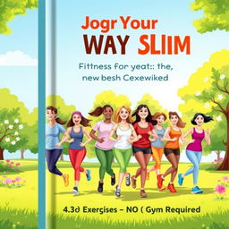 An appealing and vibrant book cover design for 'Jog Your Way Slim: Fitness for Everyone, No Gym Required'