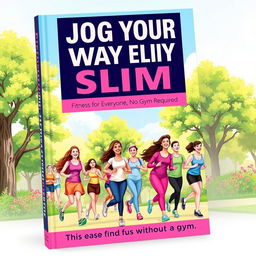 An appealing and vibrant book cover design for 'Jog Your Way Slim: Fitness for Everyone, No Gym Required'
