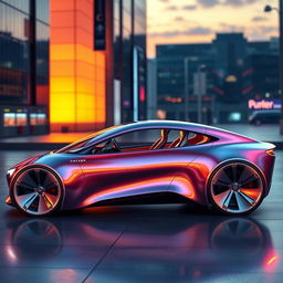 A futuristic concept car design, showcasing an elegant and sleek exterior that embodies luxury and innovation