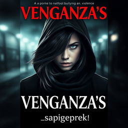 A captivating Wattpad cover with a vertical layout featuring a strong, mysterious young woman in a stylish disguise, embodying themes of revenge and resilience