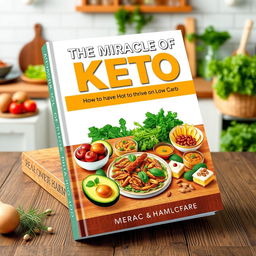 An eye-catching book cover design for 'The Miracle of Keto: How to Thrive on Low Carb'
