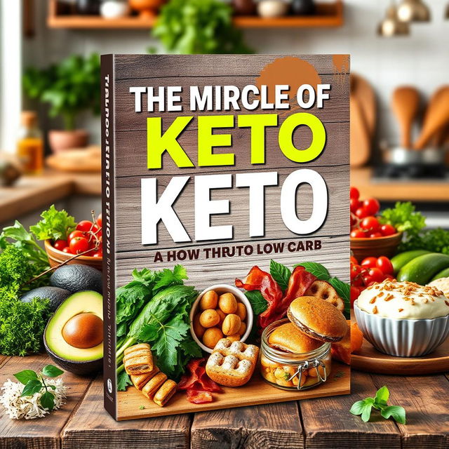 A captivating book cover design for 'The Miracle of Keto: How to Thrive on Low Carb'