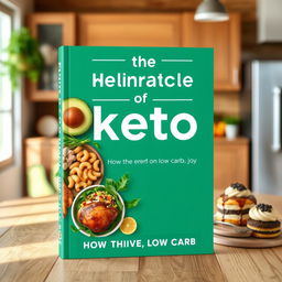 An engaging book cover design for 'The Miracle of Keto: How to Thrive on Low Carb'