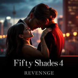 A captivating movie poster for "Fifty Shades 4: Revenge (2025)", featuringJamie Dornan and Dakota Johnson in a stylized and dramatic composition