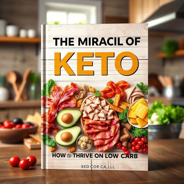 An eye-catching book cover design for 'The Miracle of Keto: How to Thrive on Low Carb'