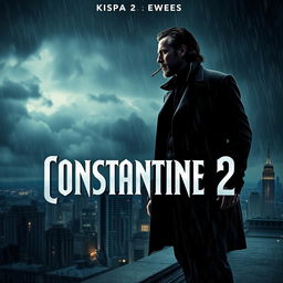 A captivating movie poster for 'Constantine 2 (2024)' featuring Keanu Reeves as John Constantine