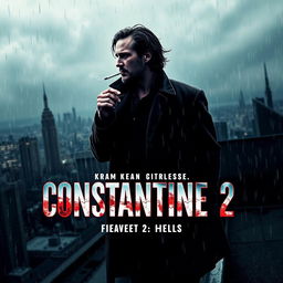 An engaging movie poster for 'Constantine 2 (2024)' featuring Keanu Reeves as John Constantine