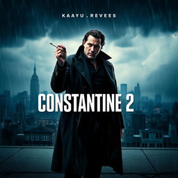 An engaging movie poster for 'Constantine 2 (2024)' featuring Keanu Reeves as John Constantine