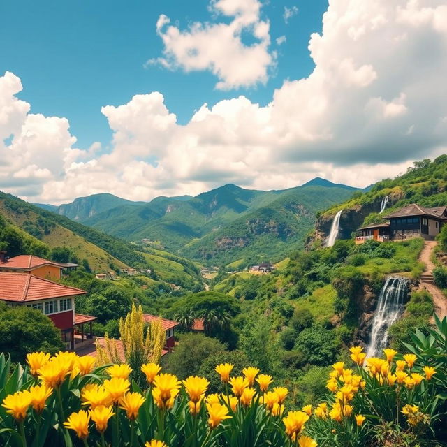 A vibrant and captivating landscape of Minas Gerais, Brazil, showcasing its stunning natural beauty and rich cultural heritage