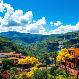 A vibrant and captivating landscape of Minas Gerais, Brazil, showcasing its stunning natural beauty and rich cultural heritage