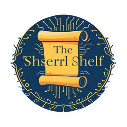 A modern and elegant logo design for a digital library called 'The Scroll Shelf'
