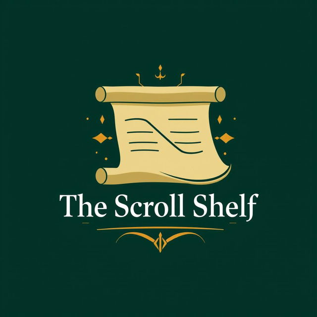 A sleek and modern logo design for 'The Scroll Shelf', a digital library