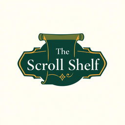 A sleek and modern logo design for 'The Scroll Shelf', a digital library