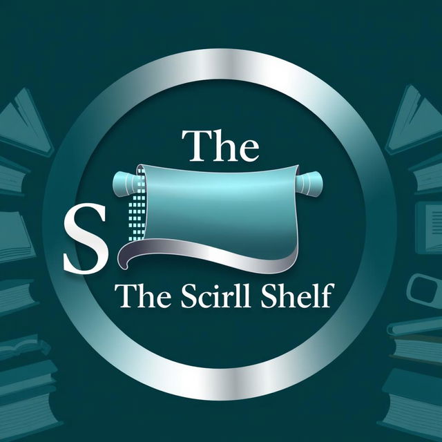 A sophisticated and visually appealing logo design for 'The Scroll Shelf', representing a digital library