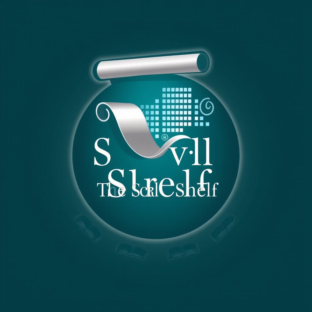 A sophisticated and visually appealing logo design for 'The Scroll Shelf', representing a digital library