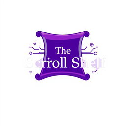 An innovative and visually striking logo design for 'The Scroll Shelf', a digital library