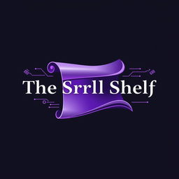 An innovative and visually striking logo design for 'The Scroll Shelf', a digital library