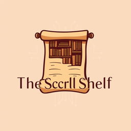 A creatively designed logo for 'The Scroll Shelf', a digital library