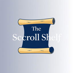 A creative and modern logo for 'The Scroll Shelf', a digital library