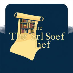 A creative and modern logo for 'The Scroll Shelf', a digital library