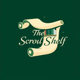 A distinct and imaginative logo for 'The Scroll Shelf', a digital library