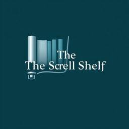 A modern and sophisticated logo for 'The Scroll Shelf', a digital library