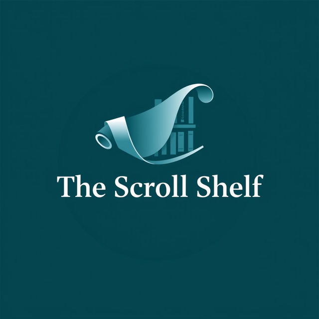 A modern and sophisticated logo for 'The Scroll Shelf', a digital library