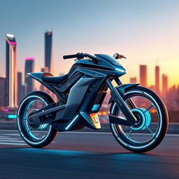 A futuristic bike designed for speed and agility, featuring sleek aerodynamic lines and advanced technology