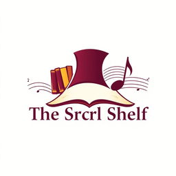 A creative logo design for 'The Scroll Shelf', a digital book and music library