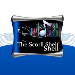 A creative logo design for 'The Scroll Shelf', representing a digital library of books and music