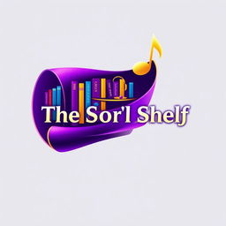 An eye-catching logo for 'The Scroll Shelf', a digital internet library dedicated to books and music