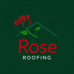 A sleek, modern logo design for a roofing company named "Rose Roofing"