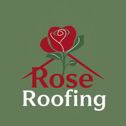 A creative and professional logo design for a company named "Rose Roofing"