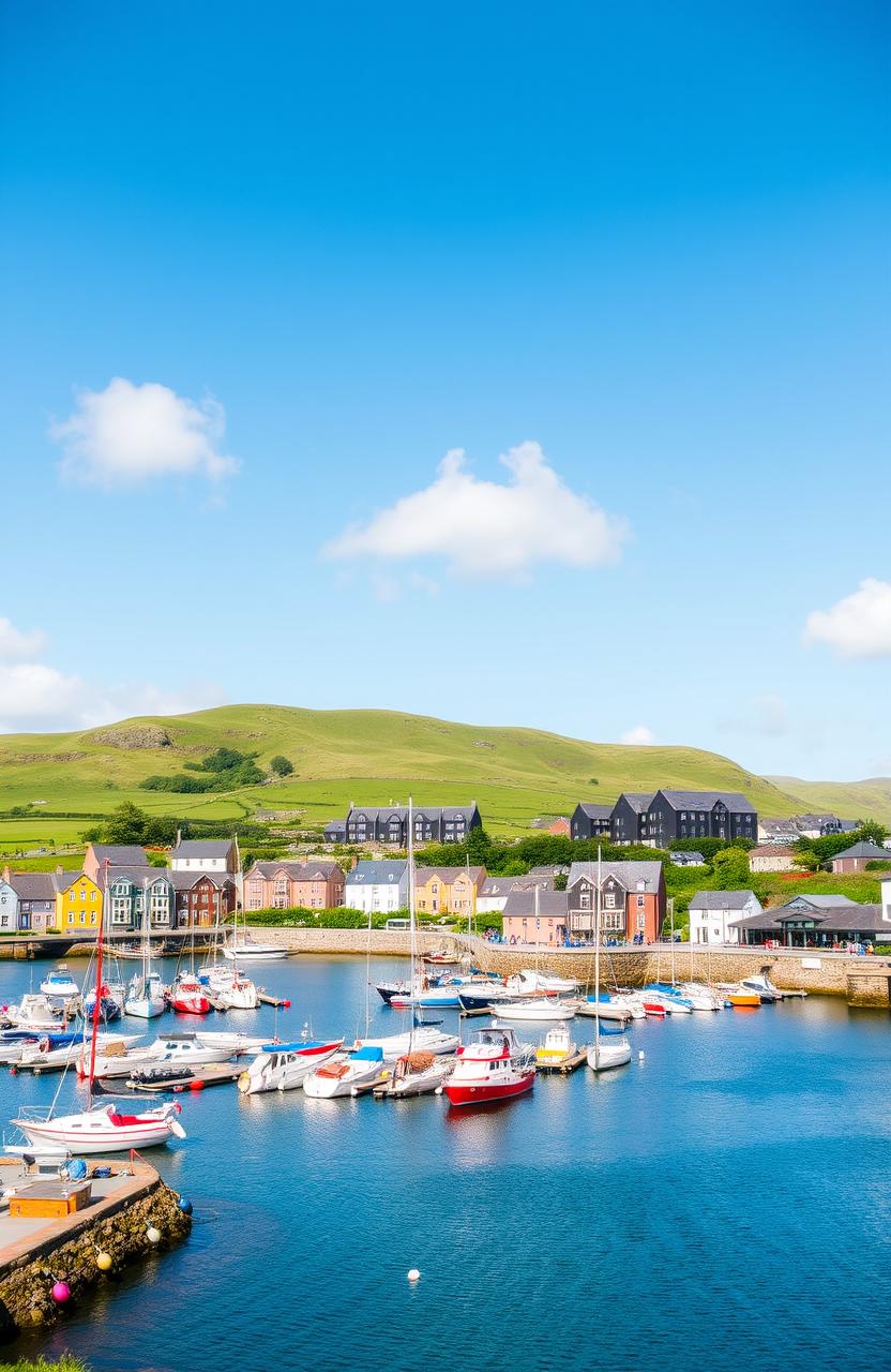 A picturesque view of Stornoway, located on the Isle of Lewis in Scotland