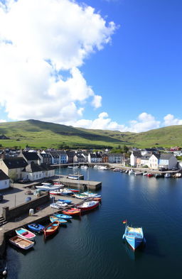 A picturesque view of Stornoway, located on the Isle of Lewis in Scotland