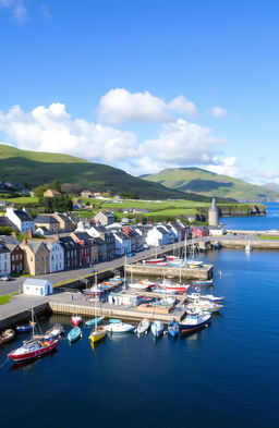 A picturesque view of Stornoway, located on the Isle of Lewis in Scotland