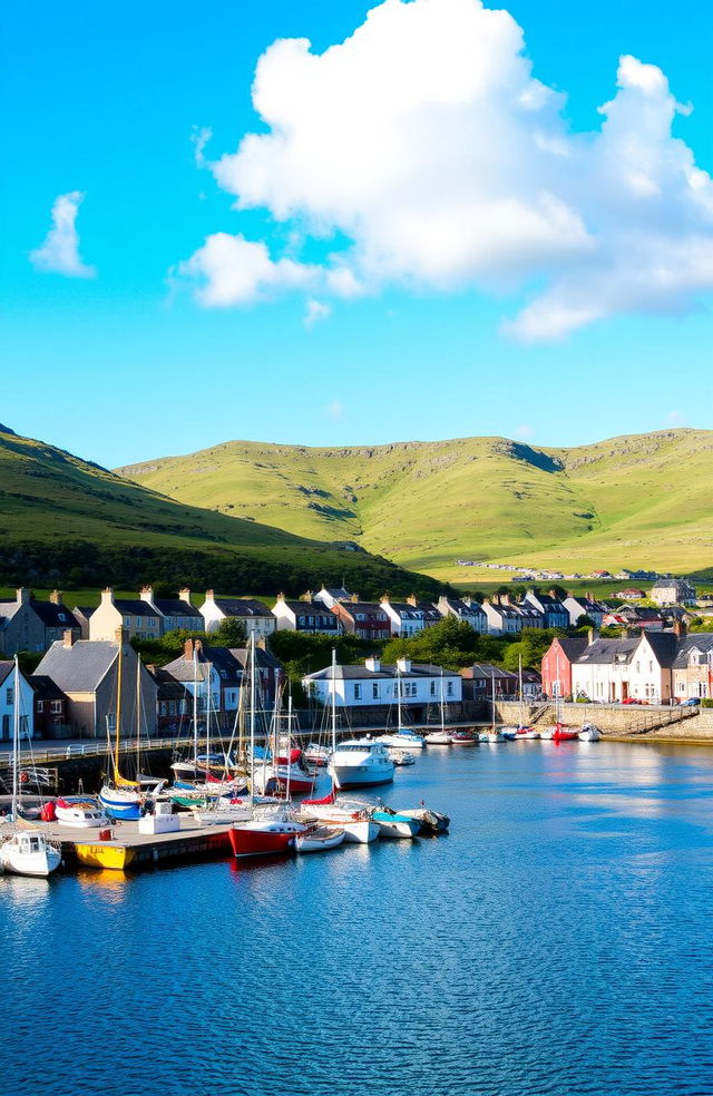 A picturesque view of Stornoway, located on the Isle of Lewis in Scotland