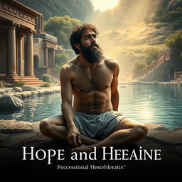 A powerful and evocative image of the paralyzed man from Bethesda, depicted in a biblical setting