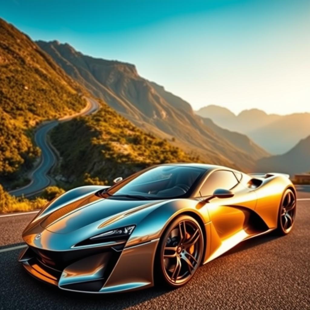 A stunningly designed luxury sports car, showcasing sleek curves and a glossy finish