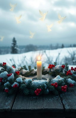 A solemn and emotional holiday-themed cover featuring a snowy landscape