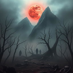 An incredibly terrifying image depicting an eerie and unsettling landscape