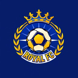 A vibrant and modern football logo for a team named 'Royal FC'