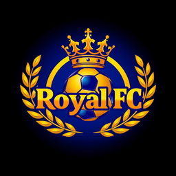 A vibrant and eye-catching football logo for 'Royal FC'