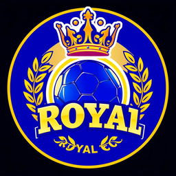 A vibrant and eye-catching football logo for 'Royal FC'