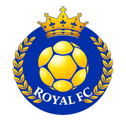 A vibrant and eye-catching football logo for 'Royal FC'