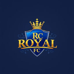 An elegant and striking football logo for a fictional team called 'Royal FC'