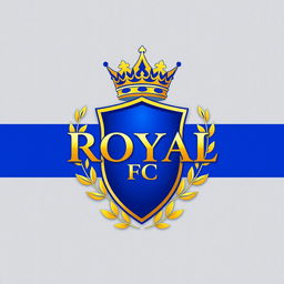 An elegant and striking football logo for a fictional team called 'Royal FC'