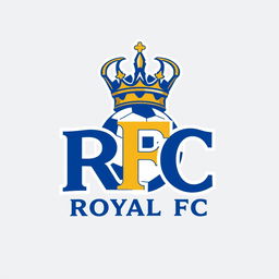 A modern and elegant logo design for a football club called Royal FC