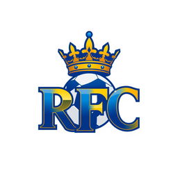 A modern and elegant logo design for a football club called Royal FC